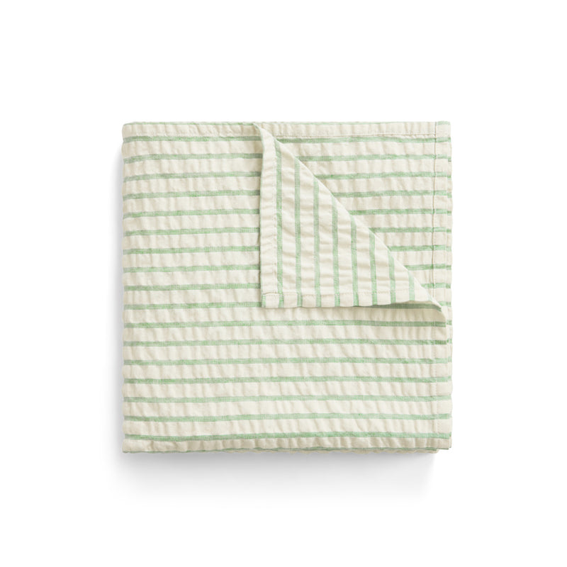 Garbo&Friends Stripe Emerald Seersucker Swaddle Blanket