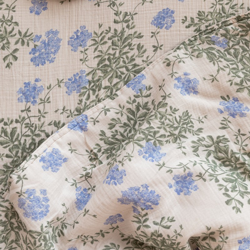 Garbo&Friends Plumbago Muslin Cot Fitted Sheet