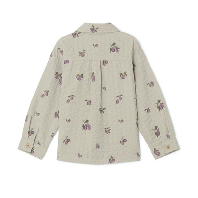 Garbo&Friends Prune Green Seersucker Long Sleeve Shirt