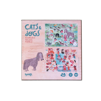 Londji Reversible Pocket Puzzle - Cats & Dogs