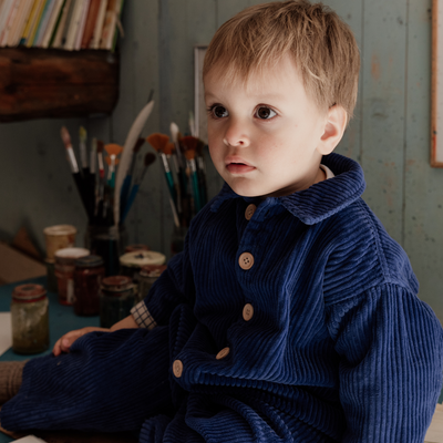 Garbo&Friends Cobalt Corduroy Onesie