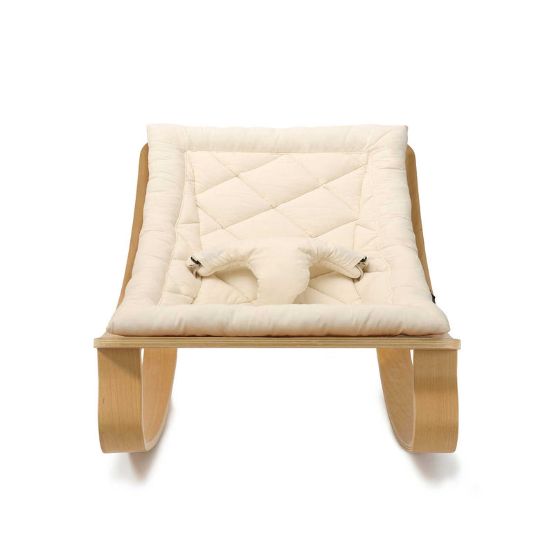 Charlie Crane Levo Baby Rocker in Beech with Organic White Cushion - Charlie Crane