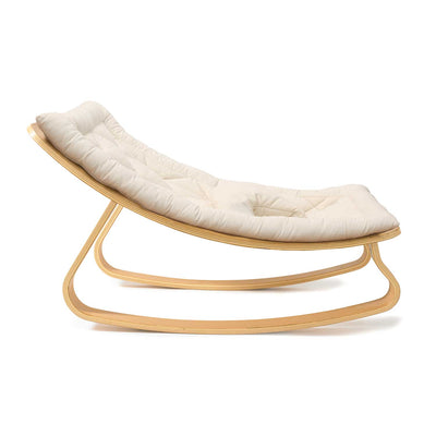 Charlie Crane Levo Baby Rocker in Beech with Organic White Cushion - Charlie Crane