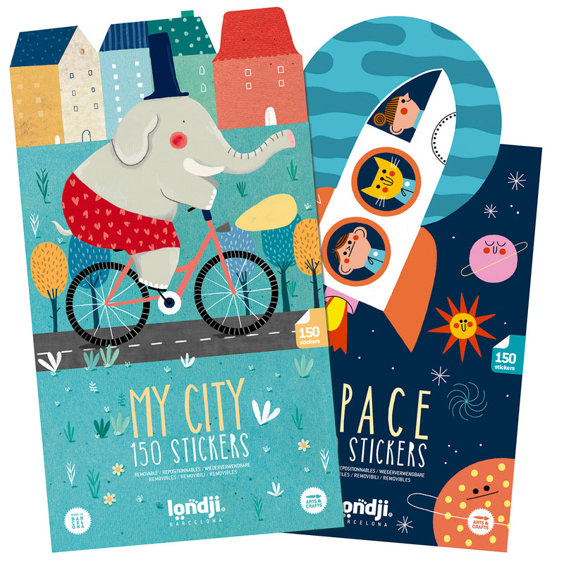 Londji Sticker Activity Set - Mix City & Space (SET 4+4) - Londji